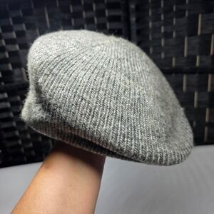 Aris Knit Flat Cap Grey Marled Ivy Driving Newsboy Hat Made in USA One Size